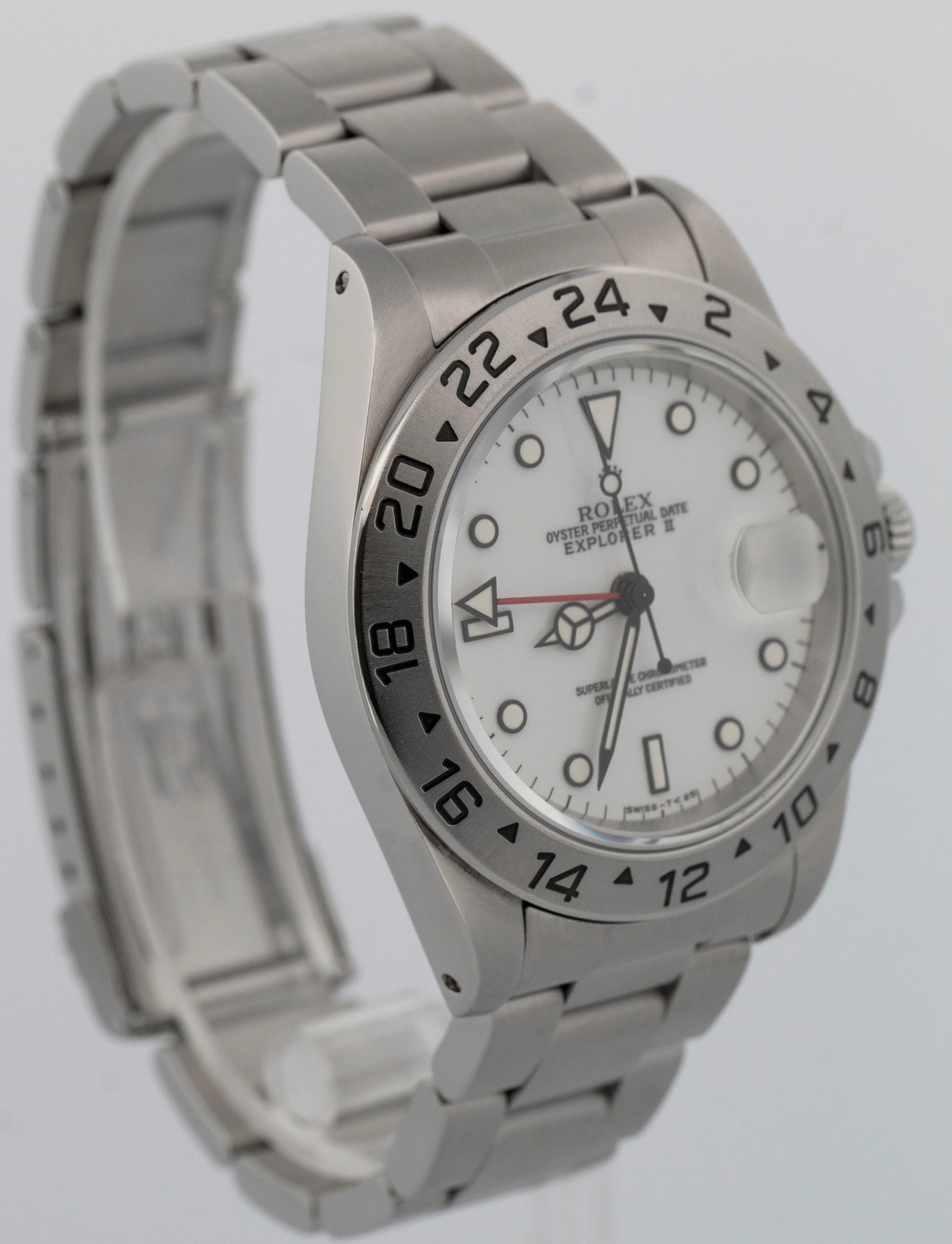 PAPERS Rolex Explorer II WHITE Stainless Steel 40mm 16570 Oyster GMT Watch BOX