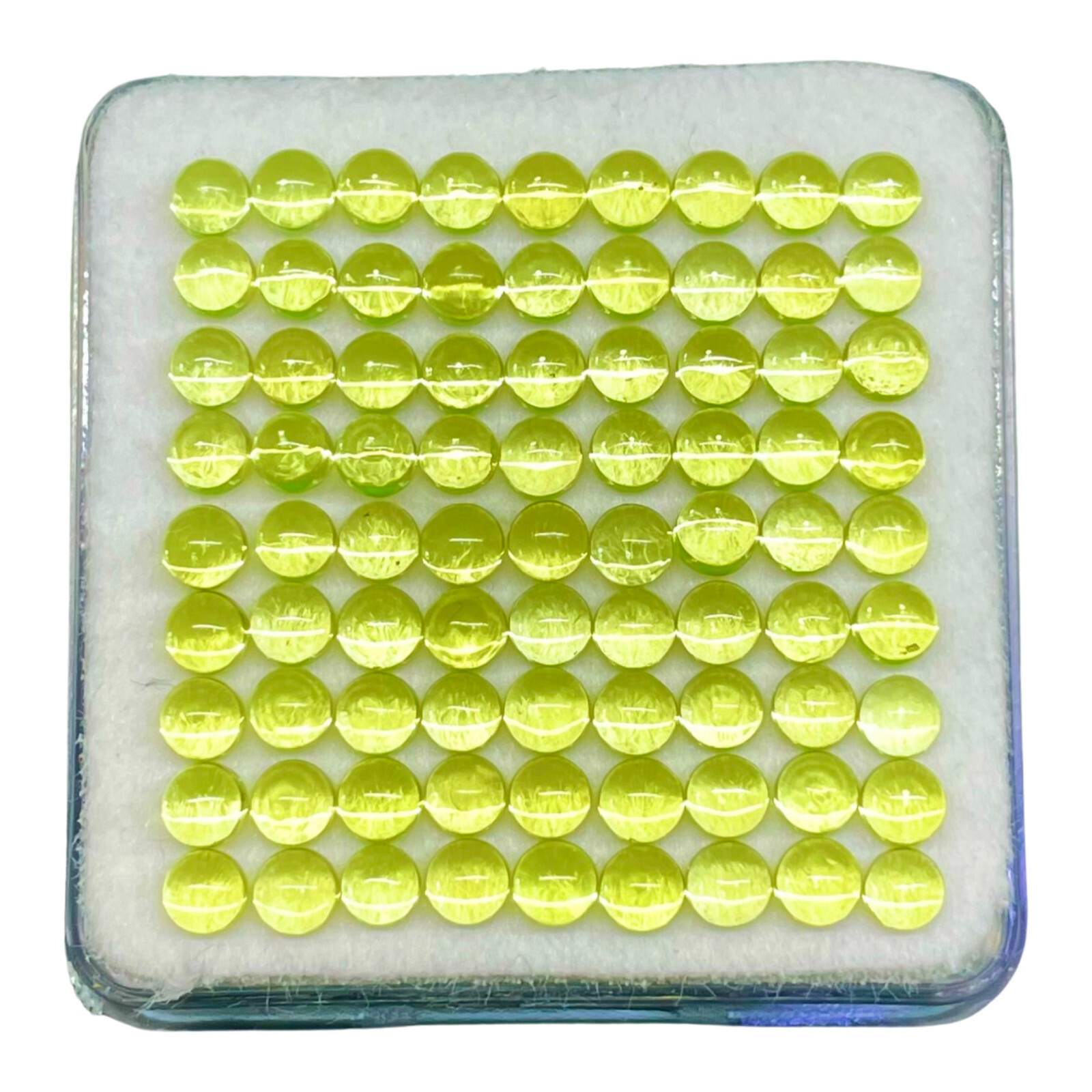 200 Pcs Natural Peridot 3mm Round Cabochon Loose Untreated Gemstones Lot