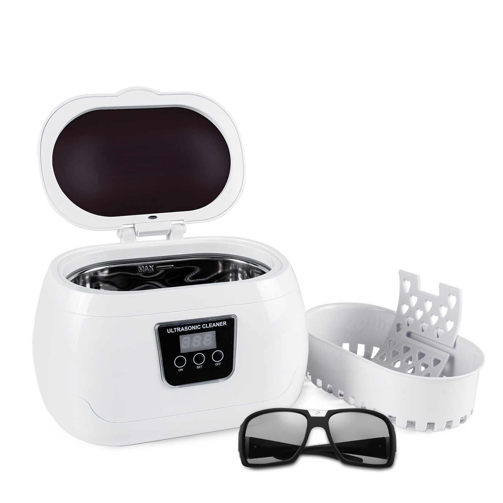 Uten Ultrasonic Jewelry Cleaner Digital Sonic Cleaning Equipment 600ml 40000Hz