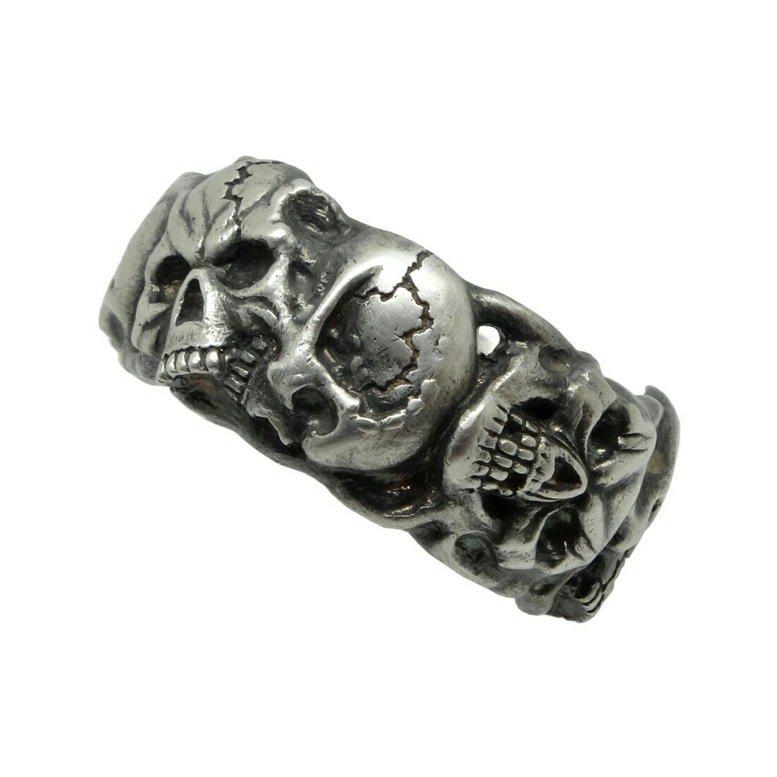 Sterling Silver Skull Band Memento Mori Men’s Masonic Ring Biker