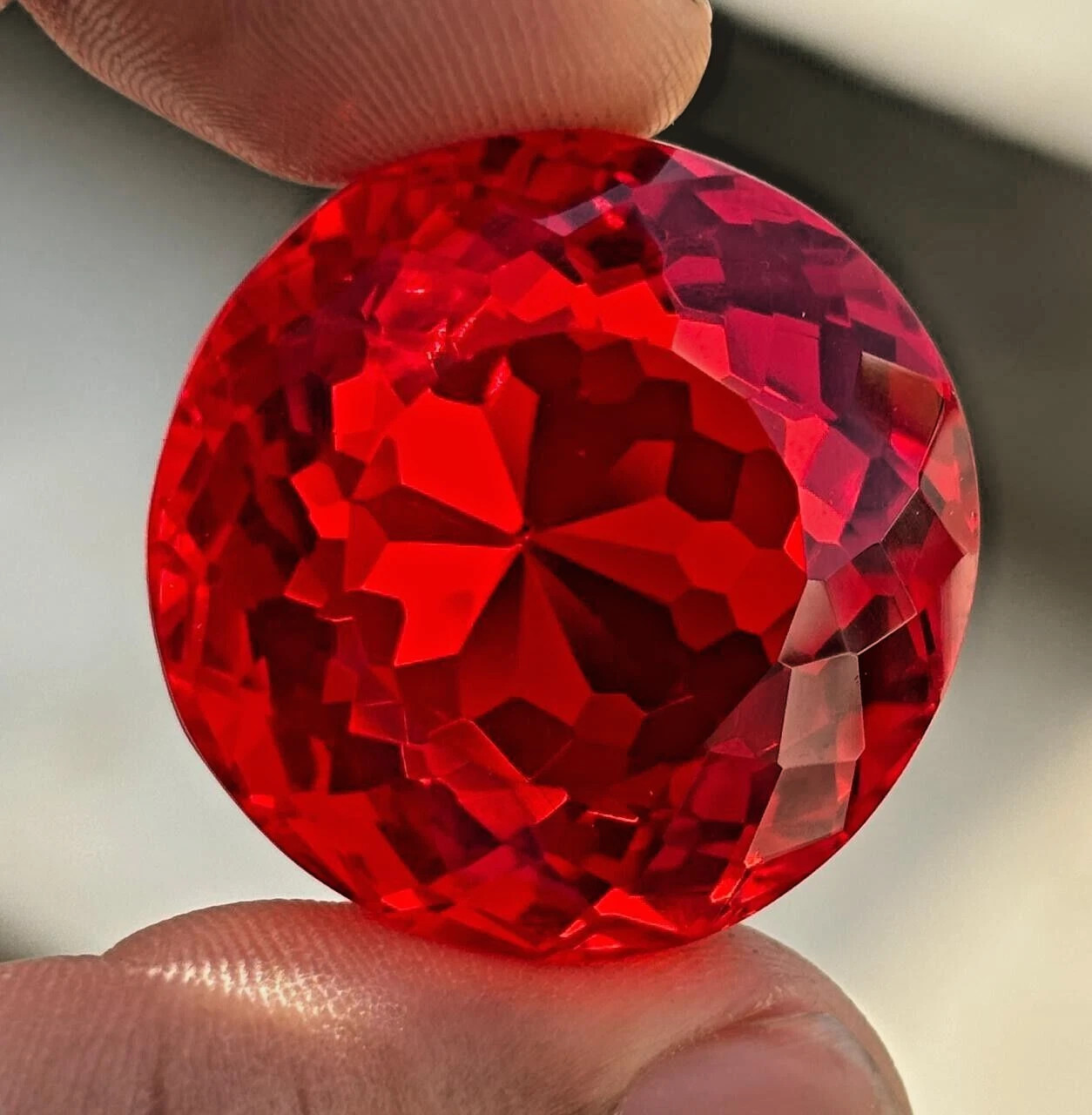 120 Ct+ Natural Red Topaz Round Cut Brazilian GIE Certified Loose Gemstone A+