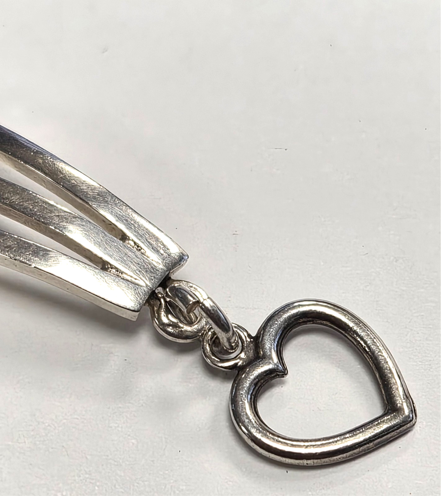 Vintage Mexico Taxco 925 Sterling Silver Modernist 3 Bar Link 8″ Toggle Bracelet