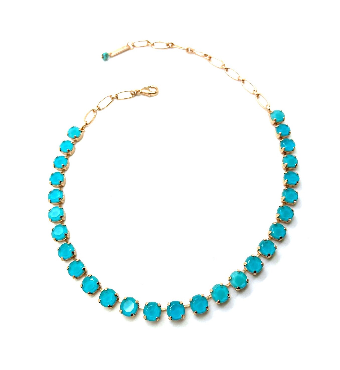 Mariana Necklace Charming Caribbean Blue Opal Rhinestone My Treasures Coll.
