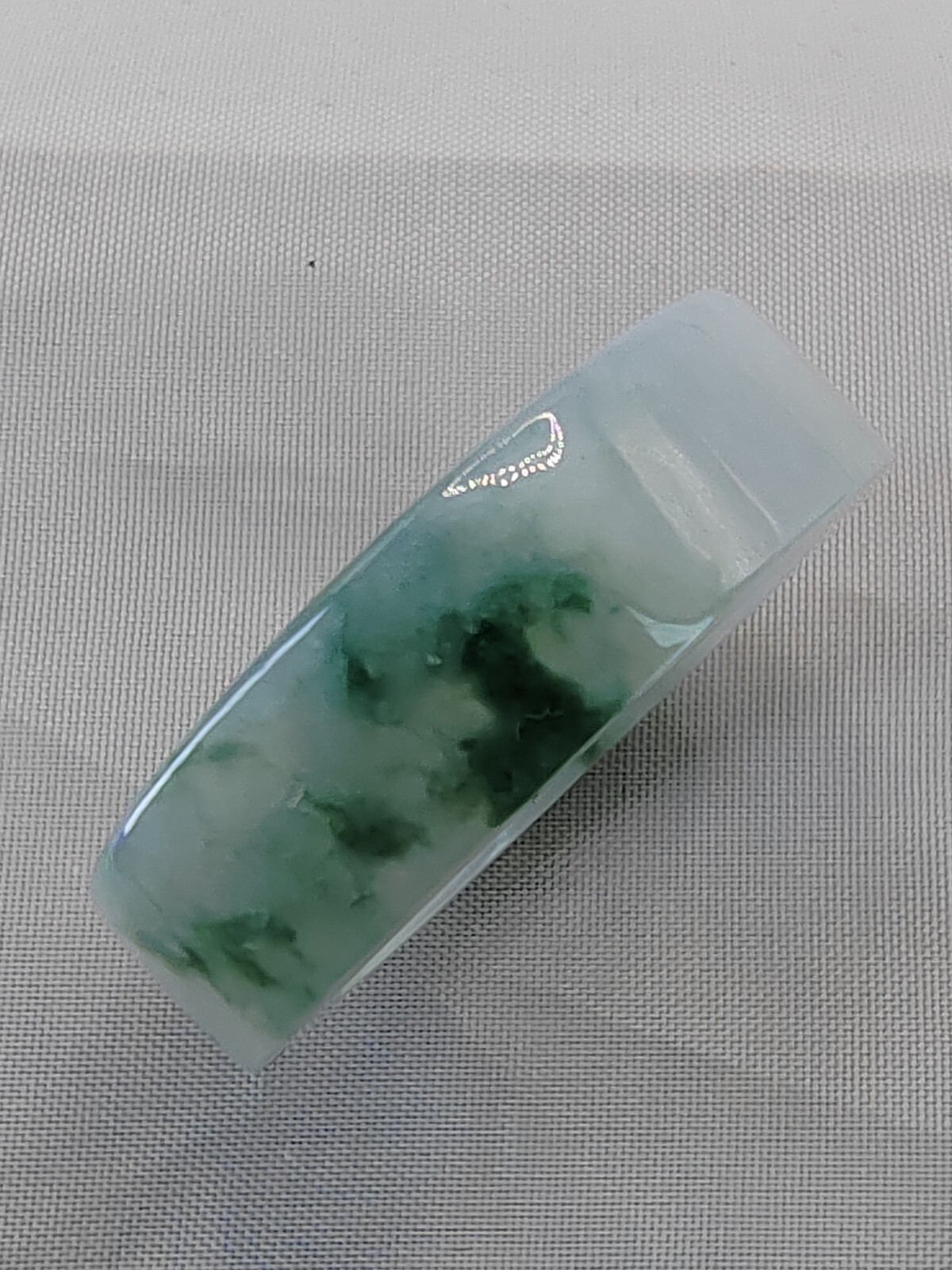 Ice Bluish Green Natural Jadeite Jade Band Ring # US SIZE 13.5 # 22.60mm