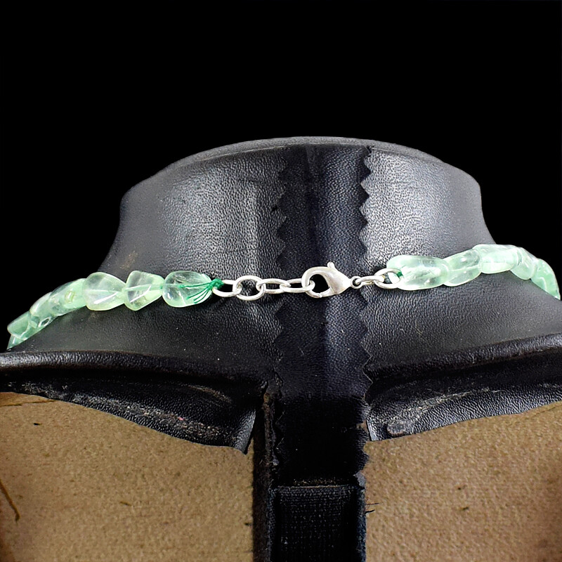 190.00 Cts Earth Mined Single Strand Green Fluorite Beads Necklace NK 40E122