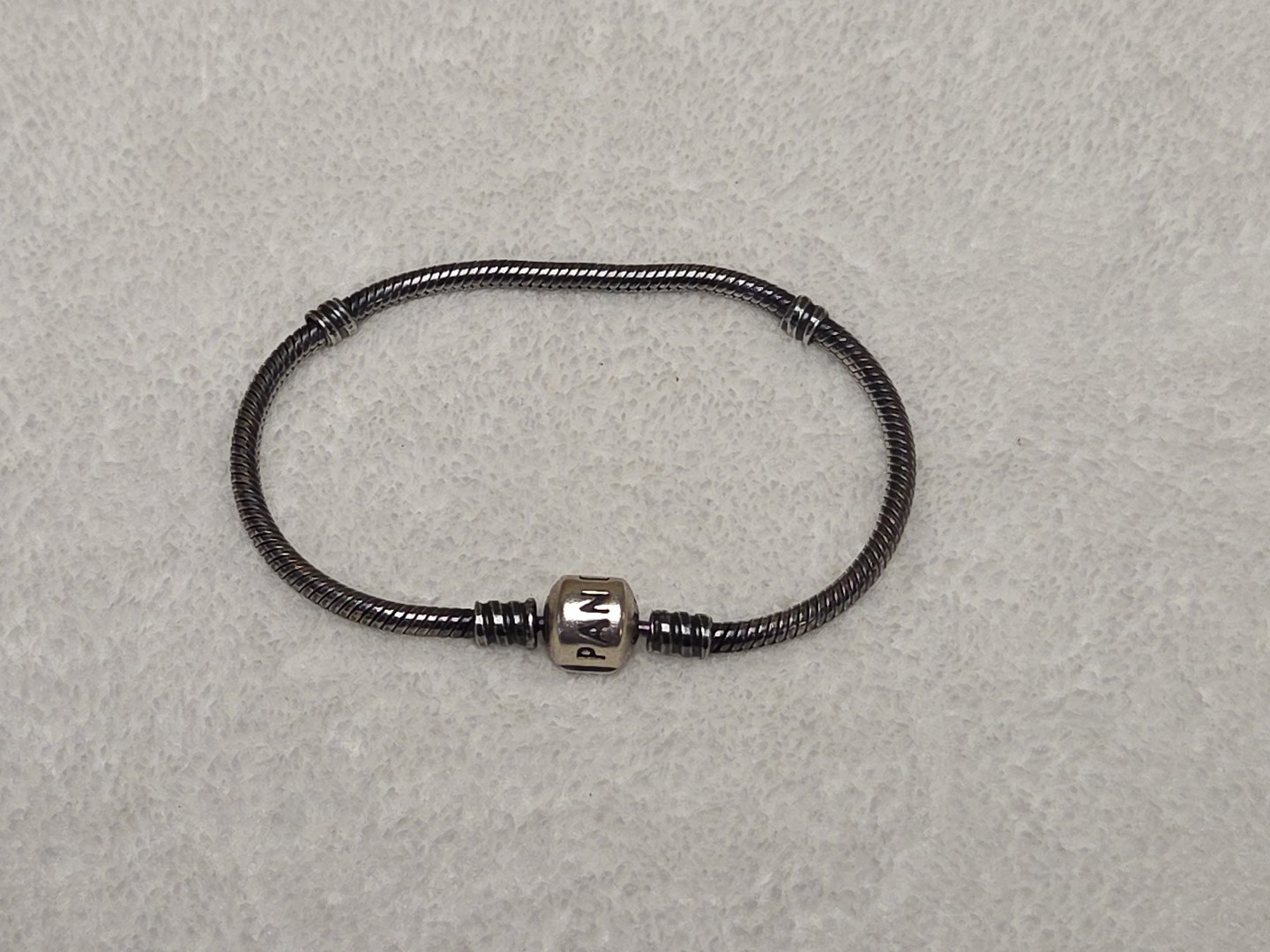 Pandora Silver Snake Chain Classic All Occasion Jewelry Bangle Bracelet (B)