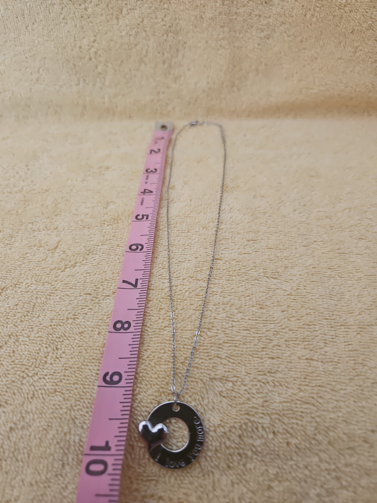 Silver Color 18″ I Love You More Necklace