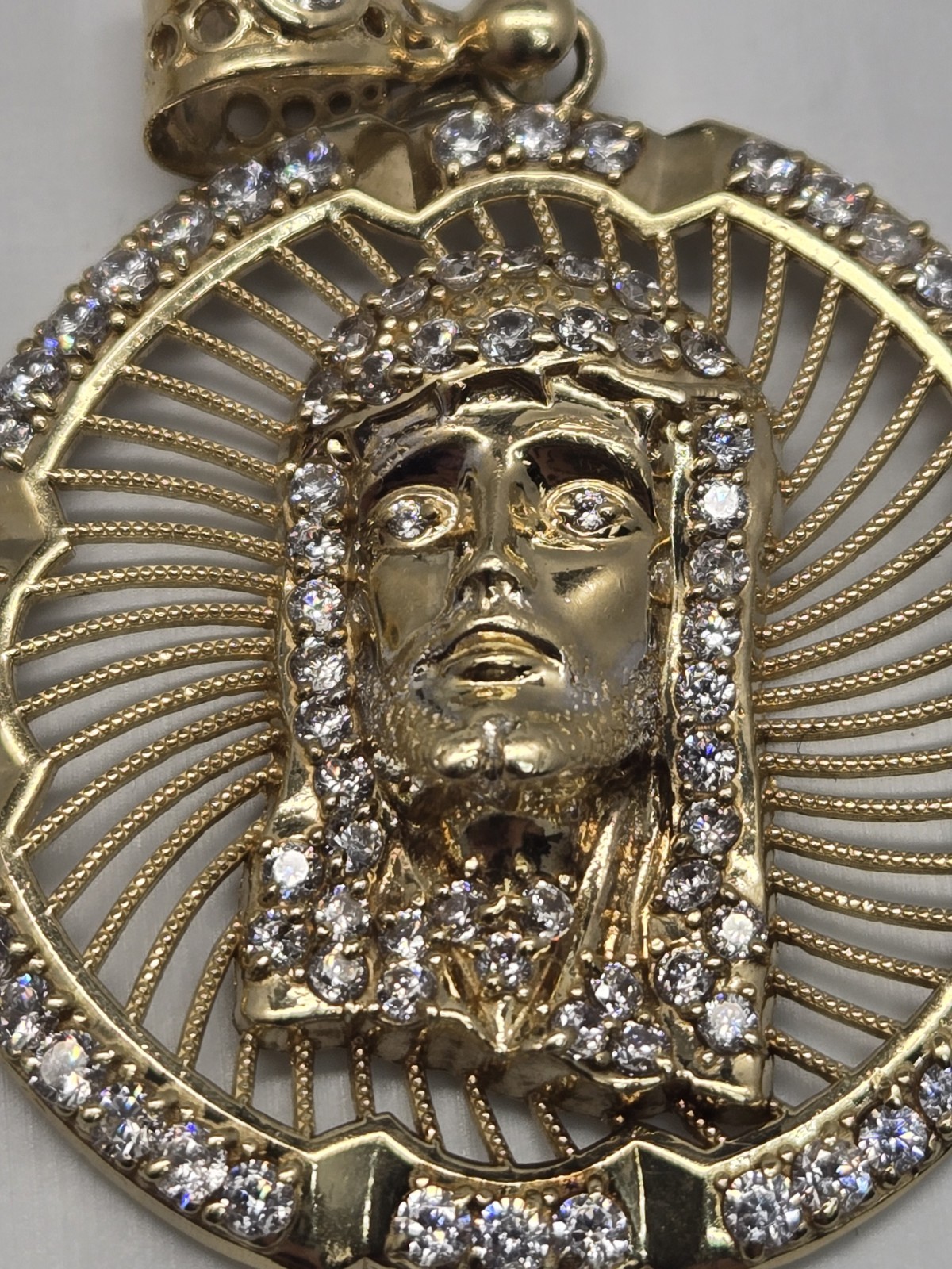 10k Yellow Gold Christ Pendent | 6.5 Grams | @ 6mm Chain Bail • Jesus Head
