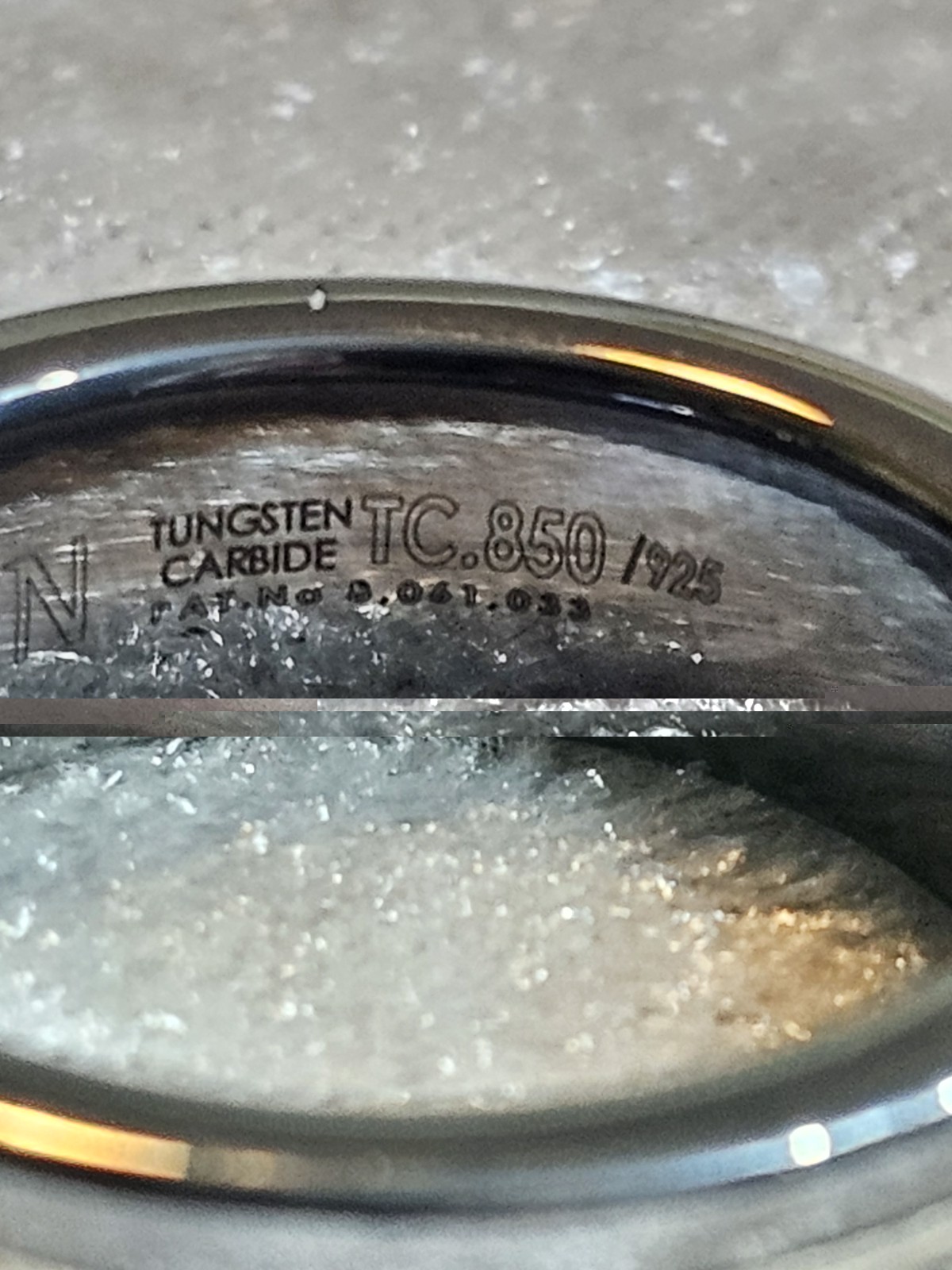 Triton Tungsten Carbide and 925 Sterling Silver Natural 9 Diamond Ring Sz 11