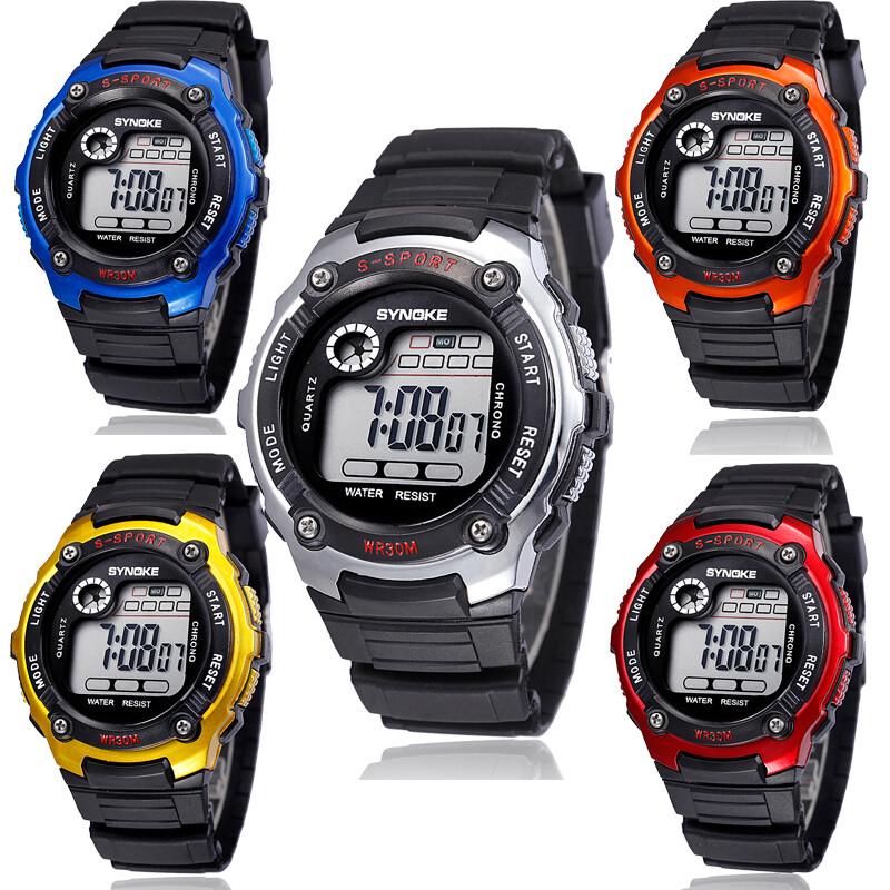 Waterproof Kids Digital Electronic Watch Children Boys Girls Sports LED Watches