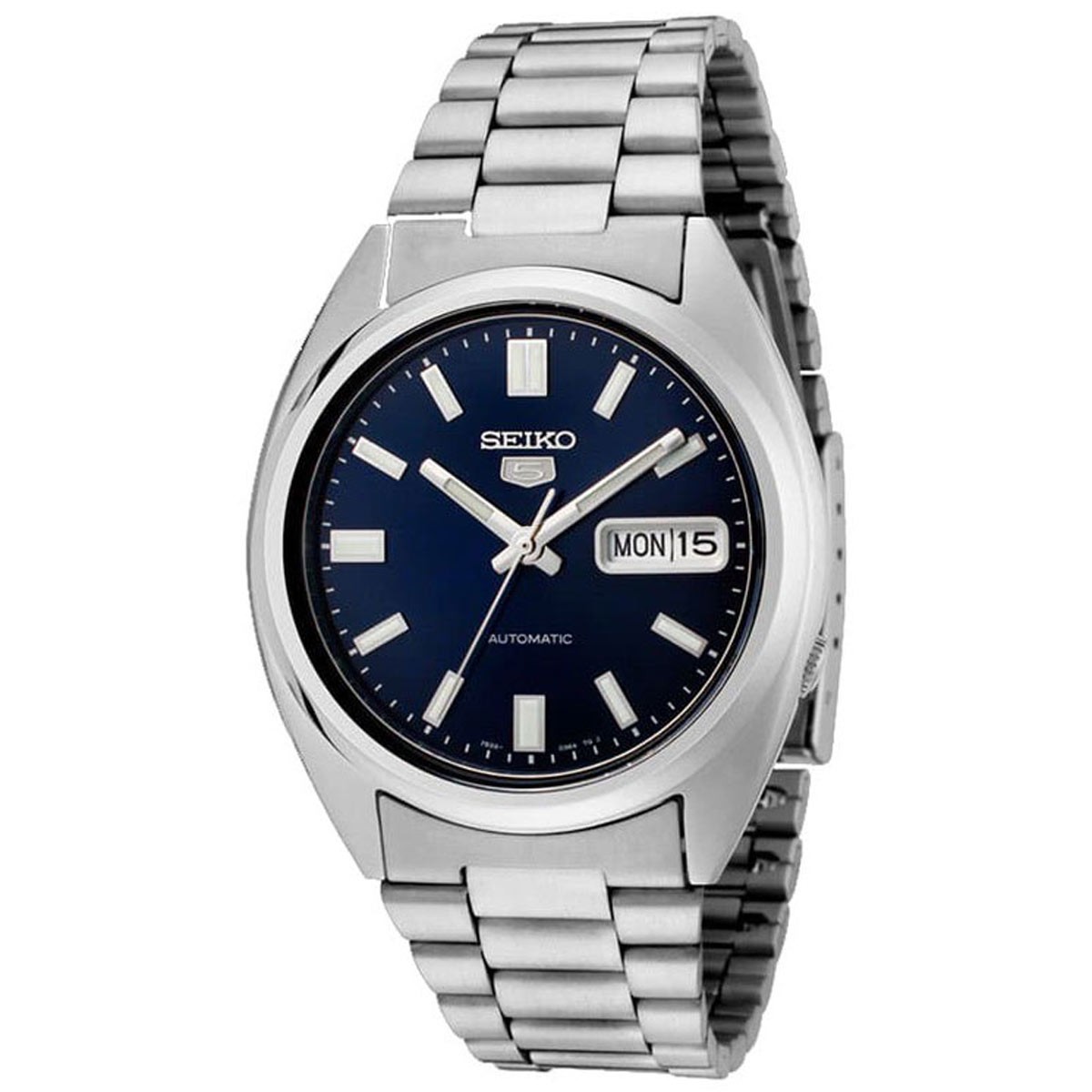 Seiko Men’s Watch Series 5 Automatic Day-Date Blue Dial Silver Bracelet SNXS77K1