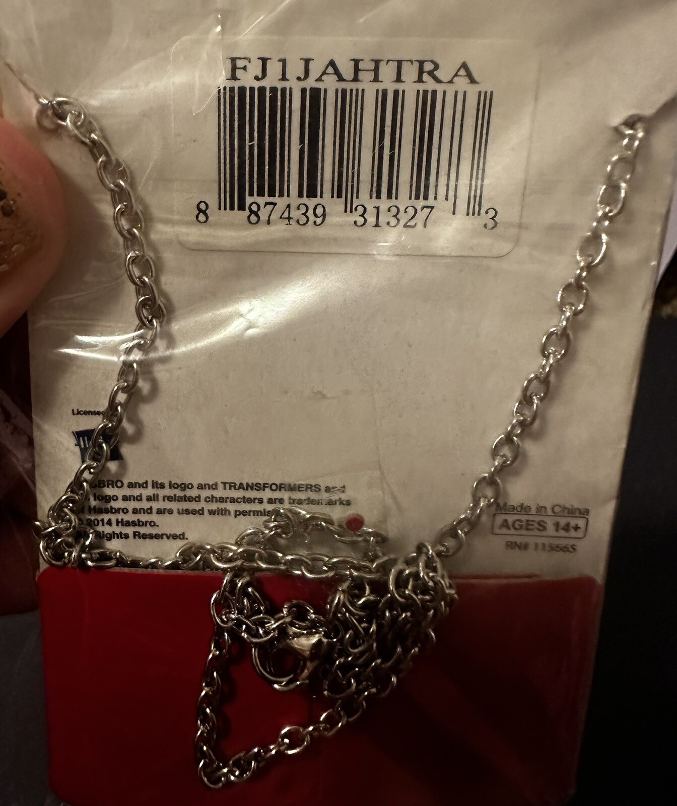 HasbroTransformers Optimus Prime 1.25” X 1.25” Sq. Pendant Necklace Brand New!