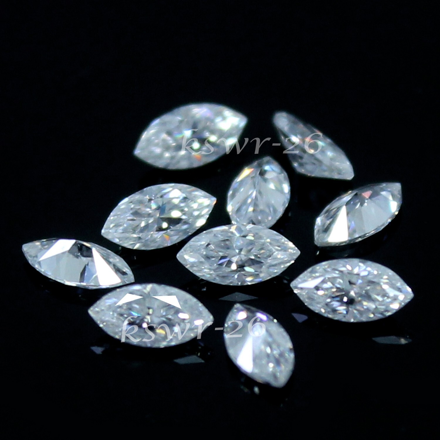 Natural DE Color VVS1 Excellent Cut 2.5×5 MM Marquise White Diamond 10 Pcs Lot