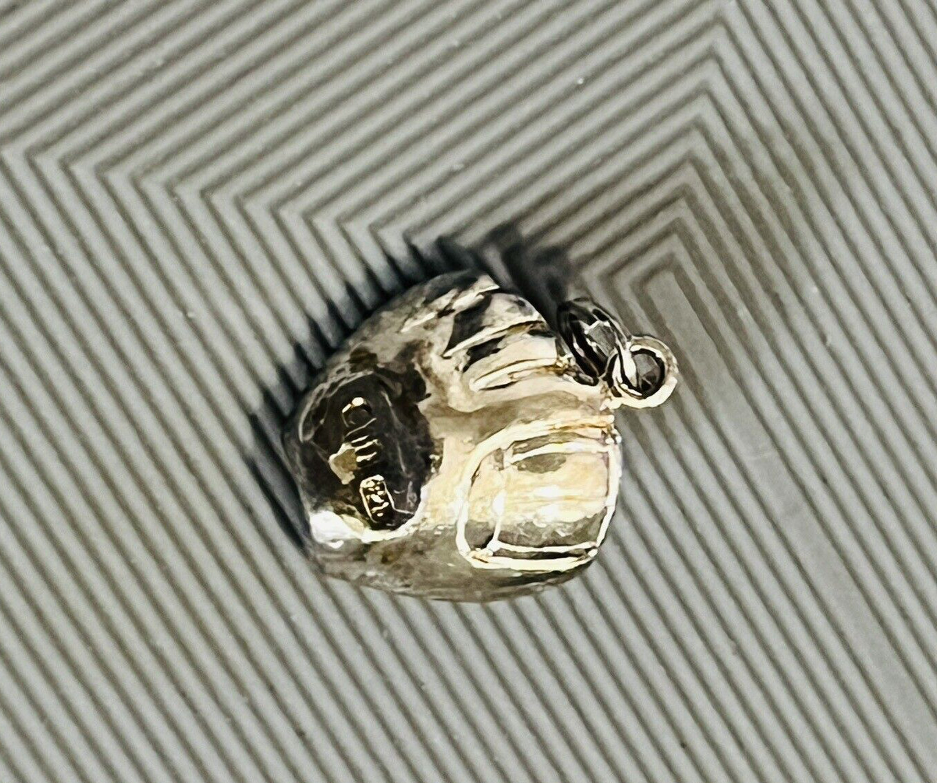 Sterling Silver 925 Baseball Mitt Glove with Ball Pendant Charm 3 Grams 1/2”