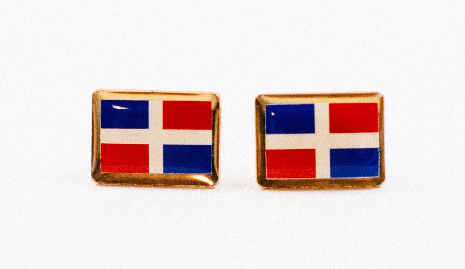 Dominican Republic Flag Cufflinks–DR Republica Dominicana Island Caribbean
