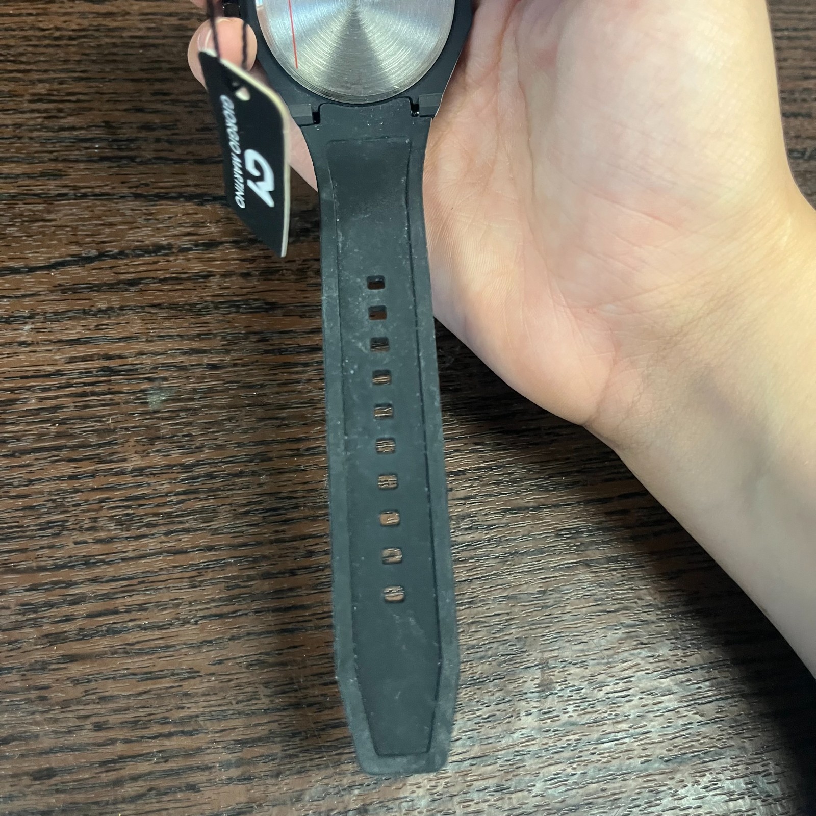 GIORGIO MARTINO Unisex Black Outline Watch Unique Octagonal Case Silicone Strap