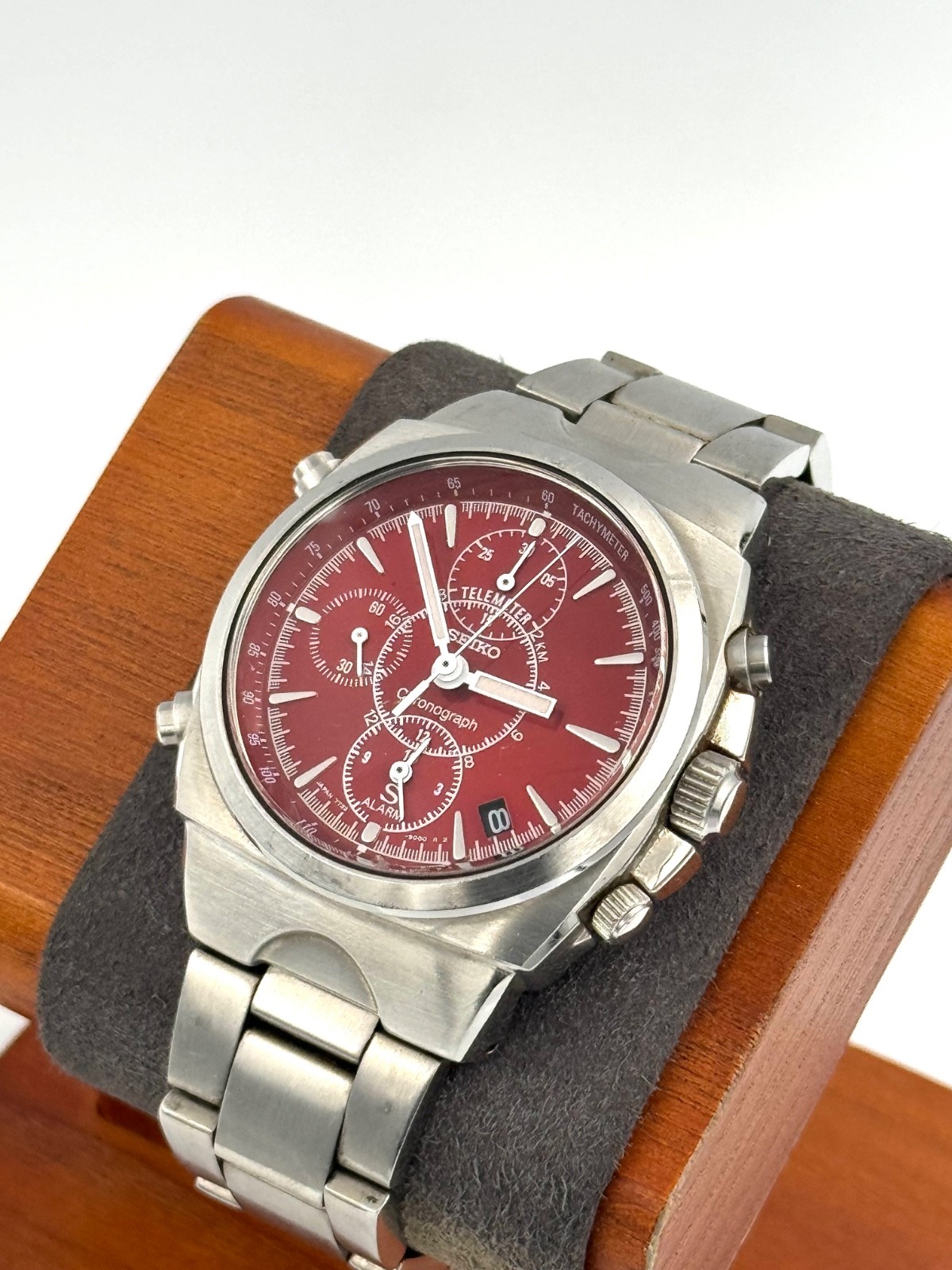 vintage seiko 34mm Men Quartz Watch New Battery working 7T32-9000 -f1539
