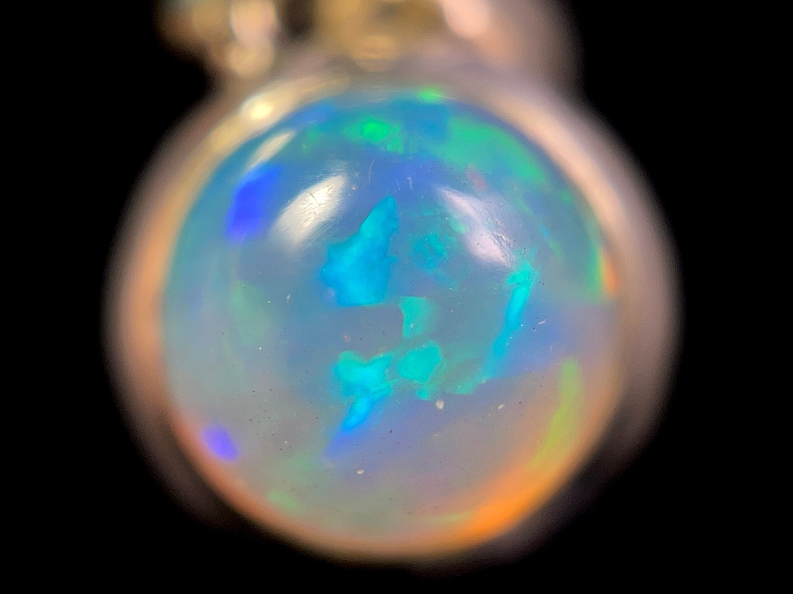 Welo OPAL Pendant – Sterling Silver, 8mm Round Cabochon – Necklace Jewelry 49100