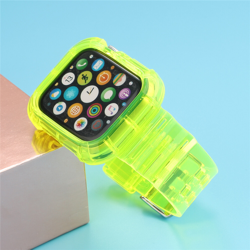 Red TPU Sport Band Strap Case for Apple Watch Series 9 8 7 6 5 4 SE 38/45mm