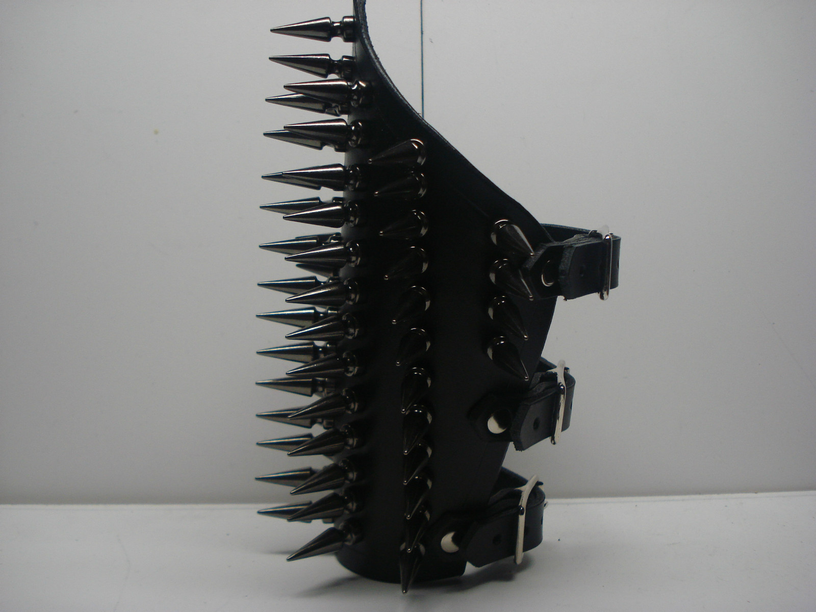 Black Chrome Spikes Gauntlets.BLACK METAL. (MDLG0242)….. KULT OV AZAZEL’S
