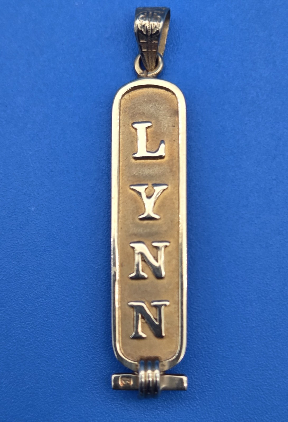 Authentic Solid 18KT YG Egyptian Cartouche Hieroglyphs Pendant Egypt 5.44 G