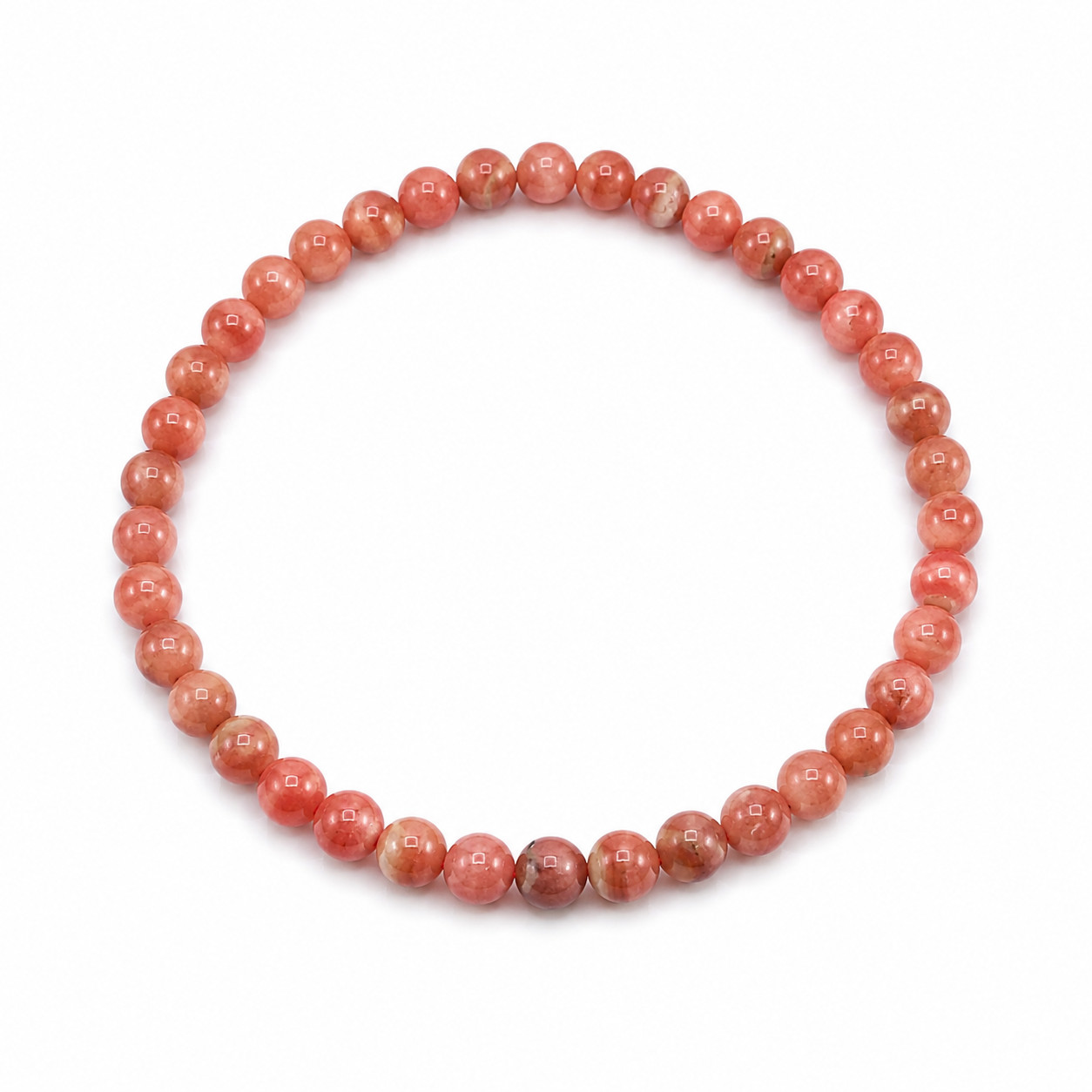 Natural Rhodochrosite Stretch Bracelet 4mm Round Bead Crystal Healing Jewelry