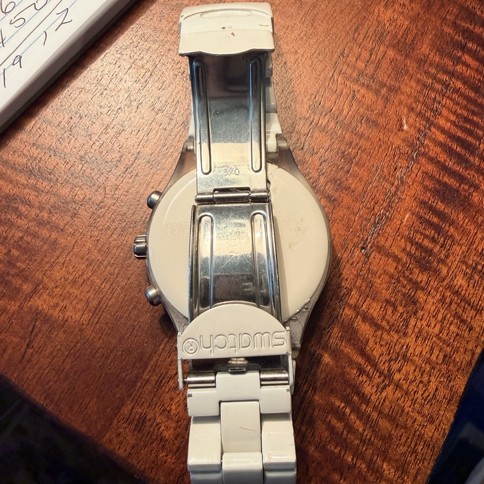 2009 White Swatch Chronograph Watch for Men and Women, Rare Swiss Swatch Chrono