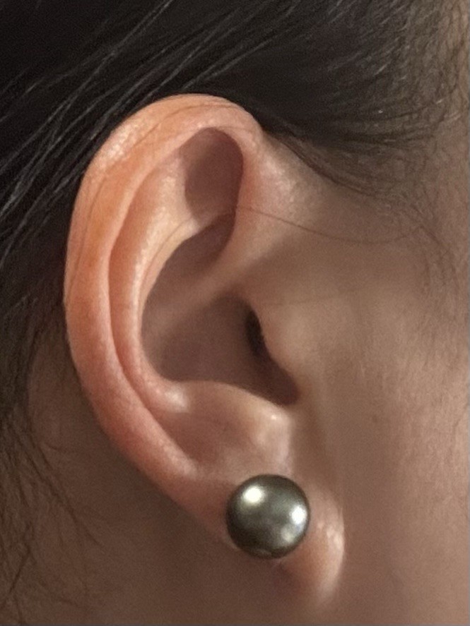 10.2mm Cultured Tahitian Pearl round Stud Earrings 18K Yellow Gold new free ship