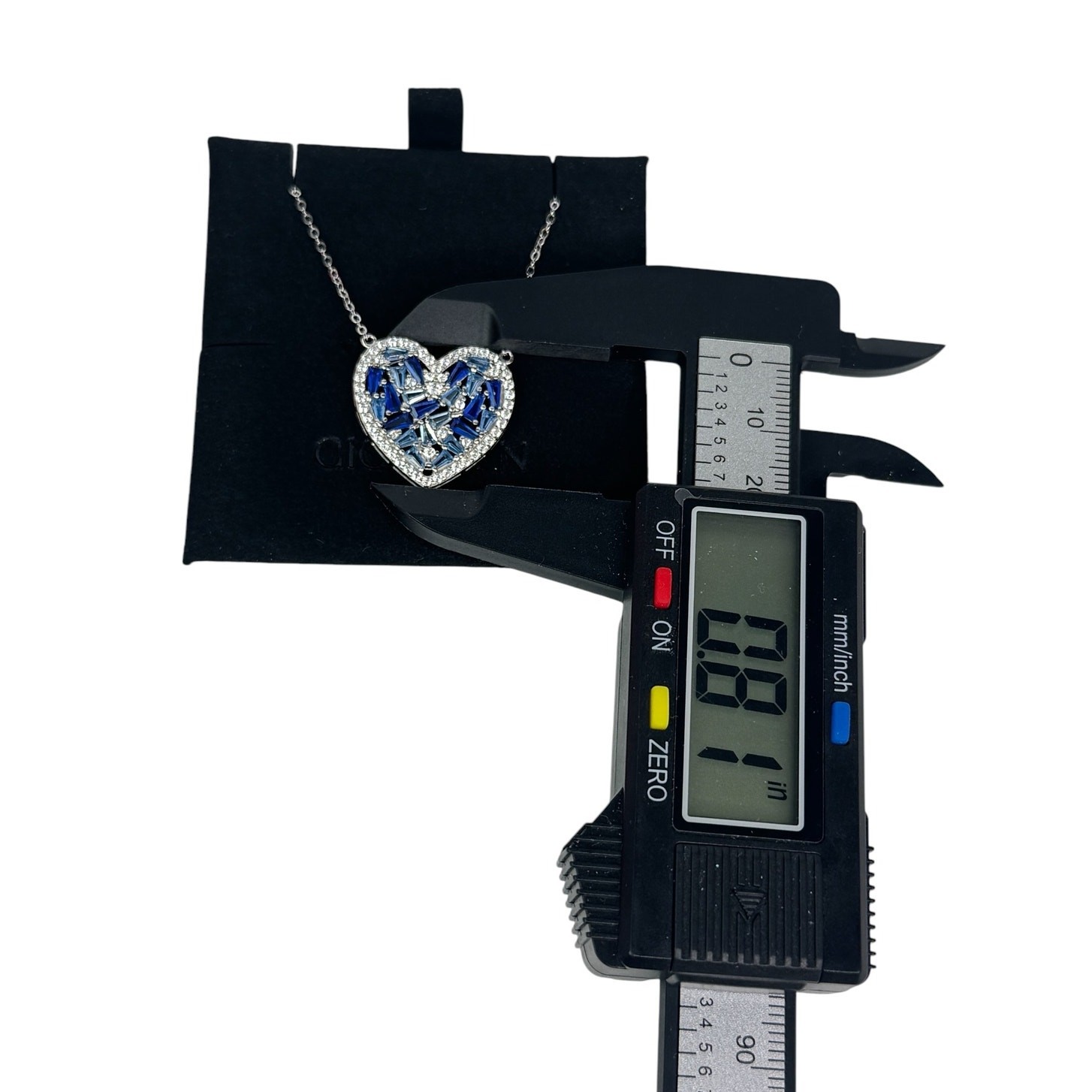 Blue Heart of Shine Silver Necklace