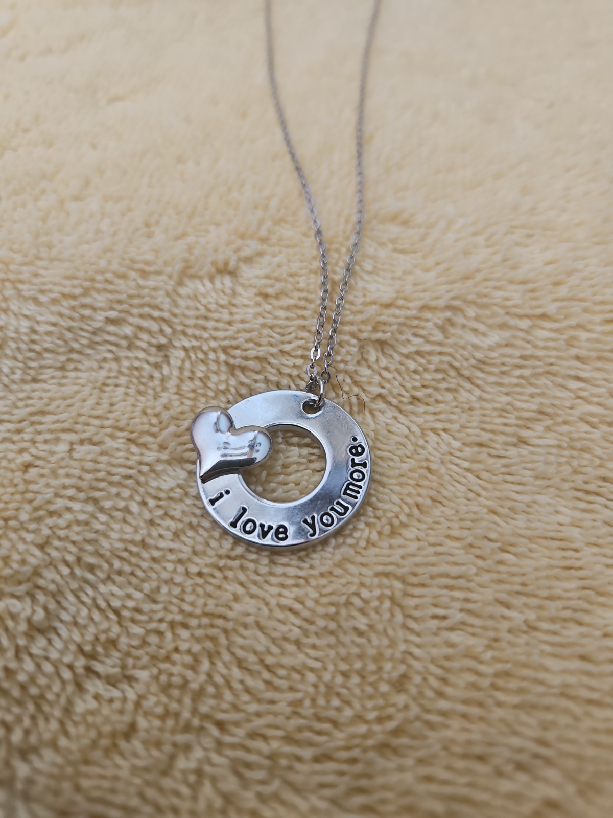 Silver Color 18″ I Love You More Necklace