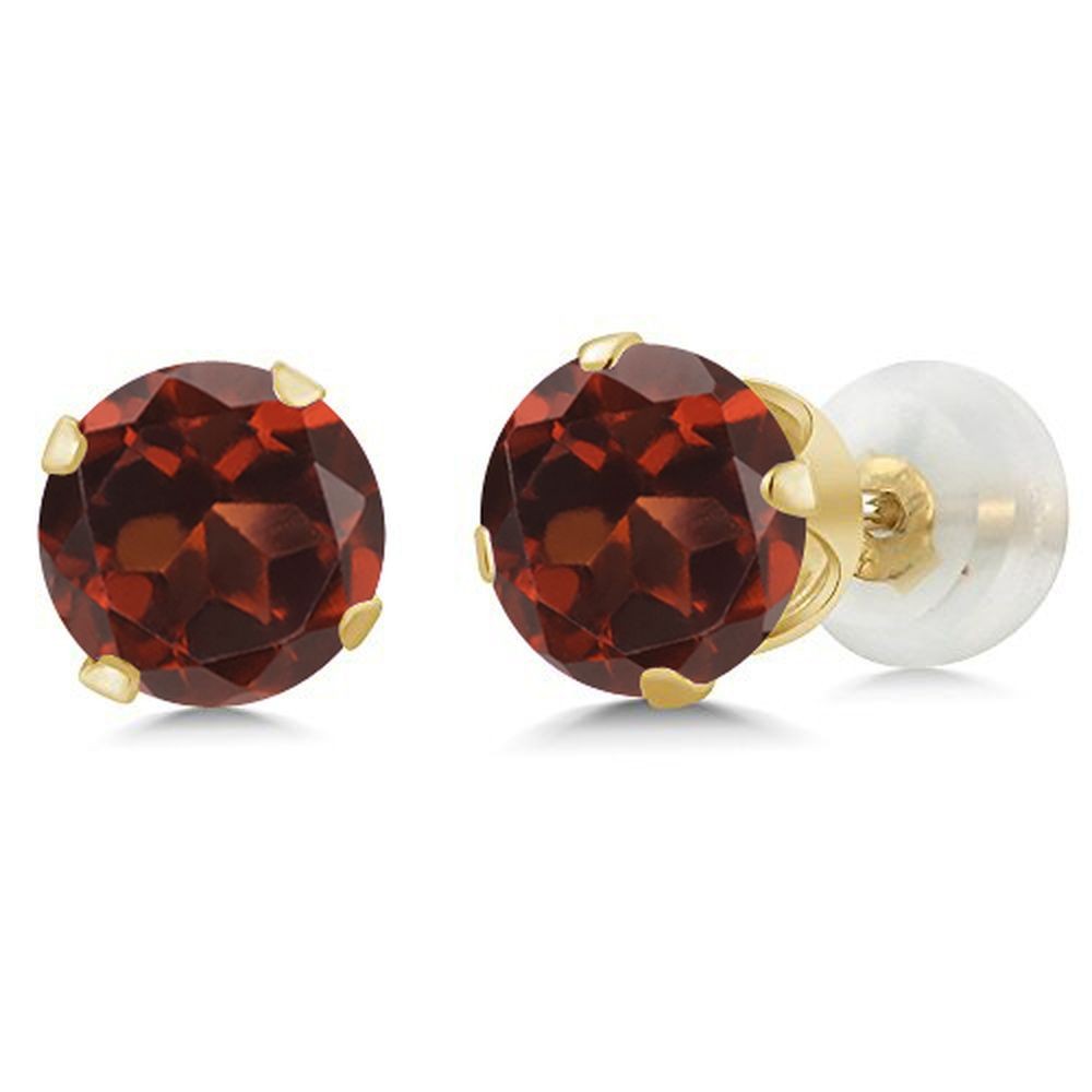 1.00 Cttw Garnet Stud Earrings for Women | 14K Yellow Gold | Gemstone