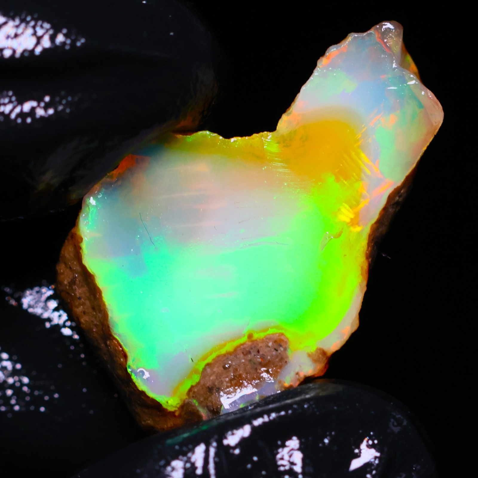 Natural Ethiopian Welo Opal Rough 14.65 Ct Gemstone – Bright Play of Color Fire