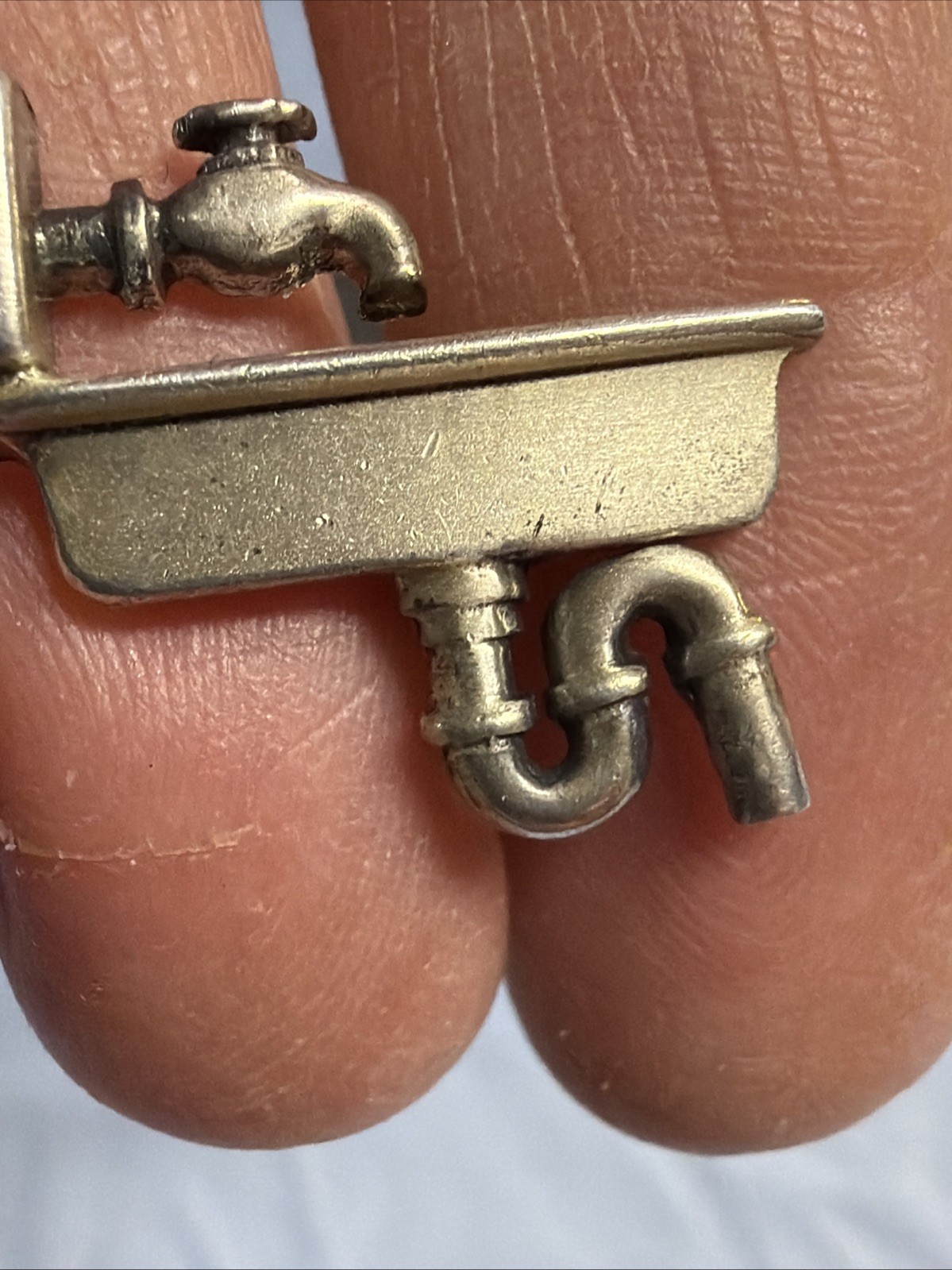 VINTAGE FENWICK & SAILORS, 925 STERLING SILVER PLUMBING CUFFLINKS SINK
