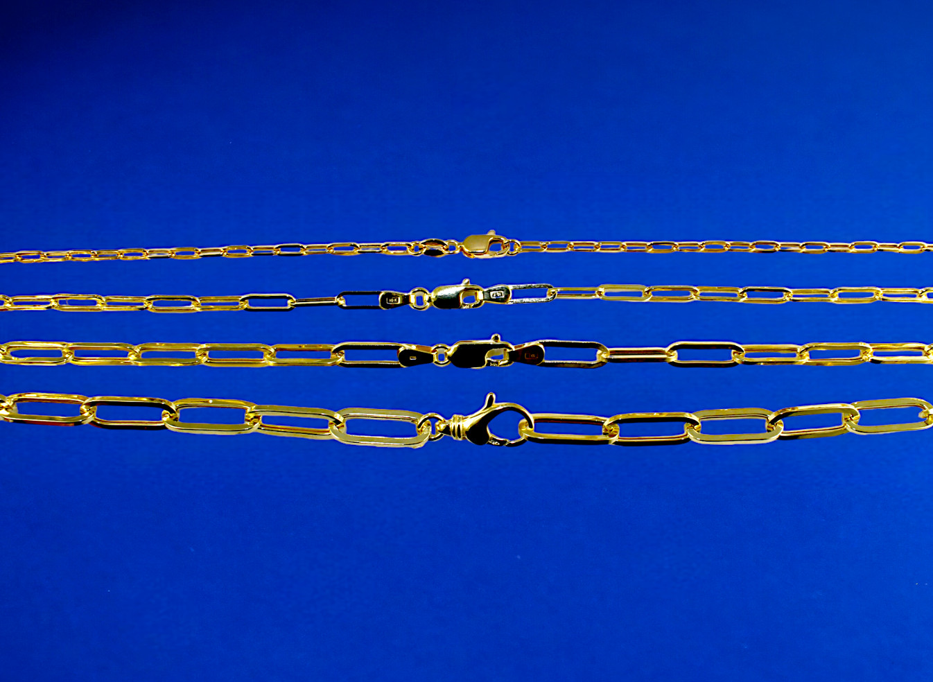 10K Yellow Gold 2mm-6.5mm Oval Paperclip Link Chain Necklace All Sizes Real