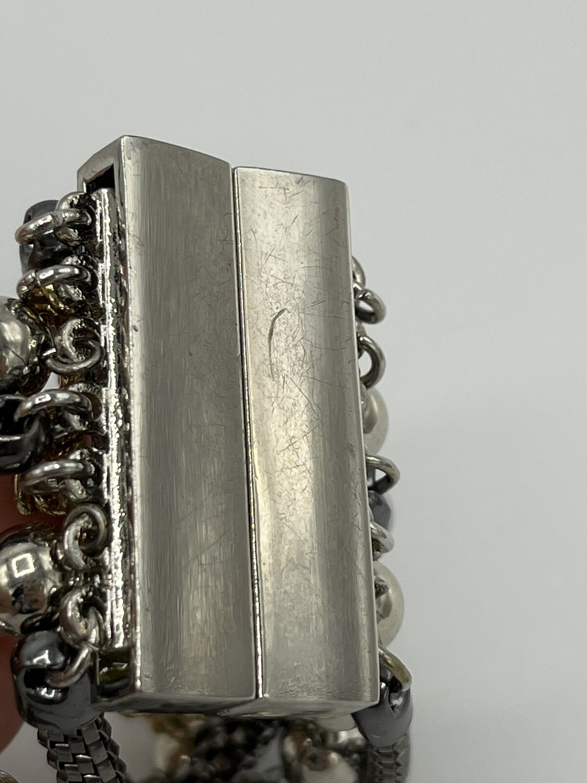 New York And Company Layer Bracelet Chain Black Silver Gold Colors Magnetic