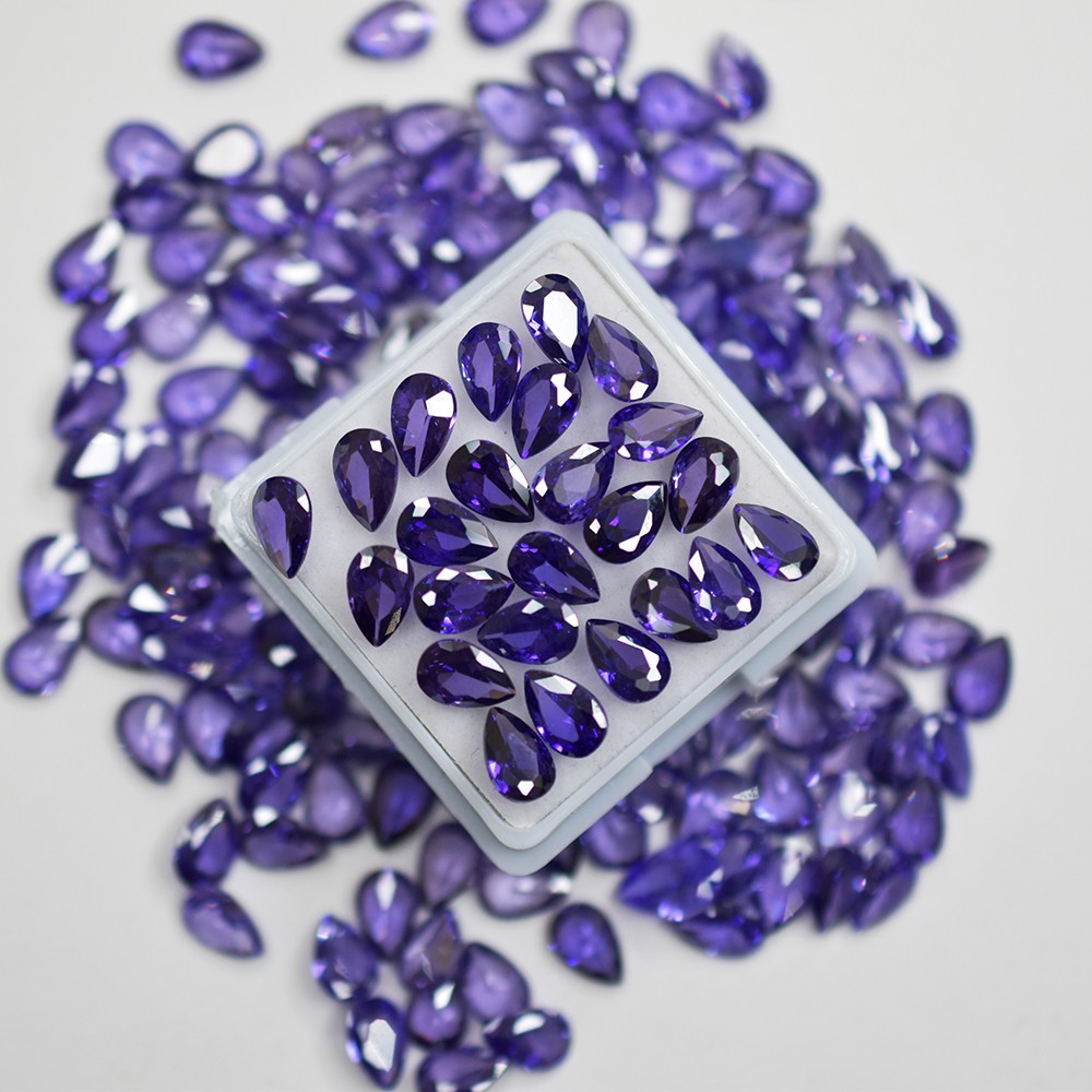 7×5 mm 12.00 Ct Natural Purple Tanzanite Pear Cut Lot Certified Loose Gemstone