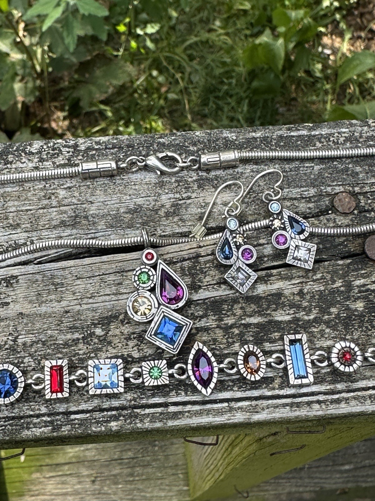 NWOTMINT!! Patricia Locke Silver Charm/Cluster Necklace, bracelet, And Earrings