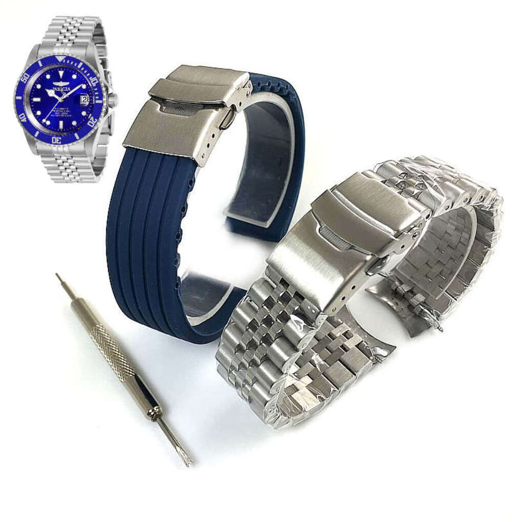 Pack of 2 Steel and Silicone Replacement Watch Band Fits Invicta Pro Diver 29179