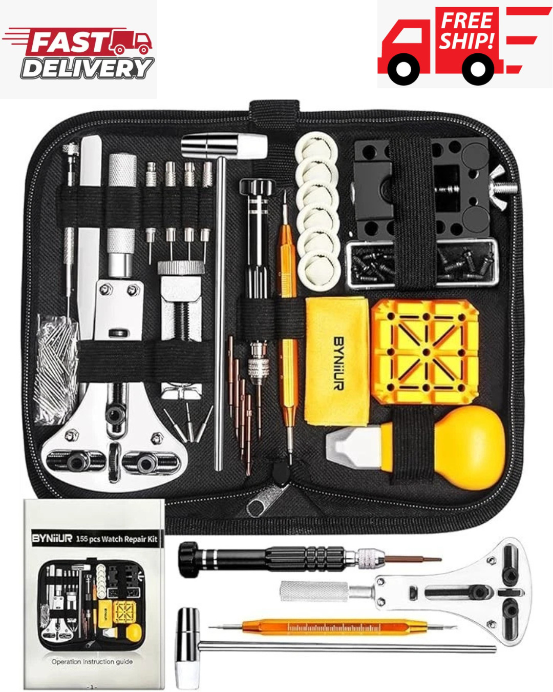 Watch Link Removal Kit, BYNIIUR Watch Repair Kit, Watch Case Opener Spring Bar T