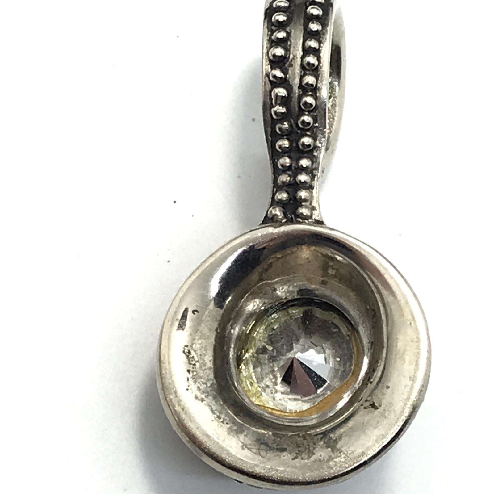 VTG Be-Je’ Designs Heavy Silver -Purple/Pink/Blue Changing Crystal Pendant