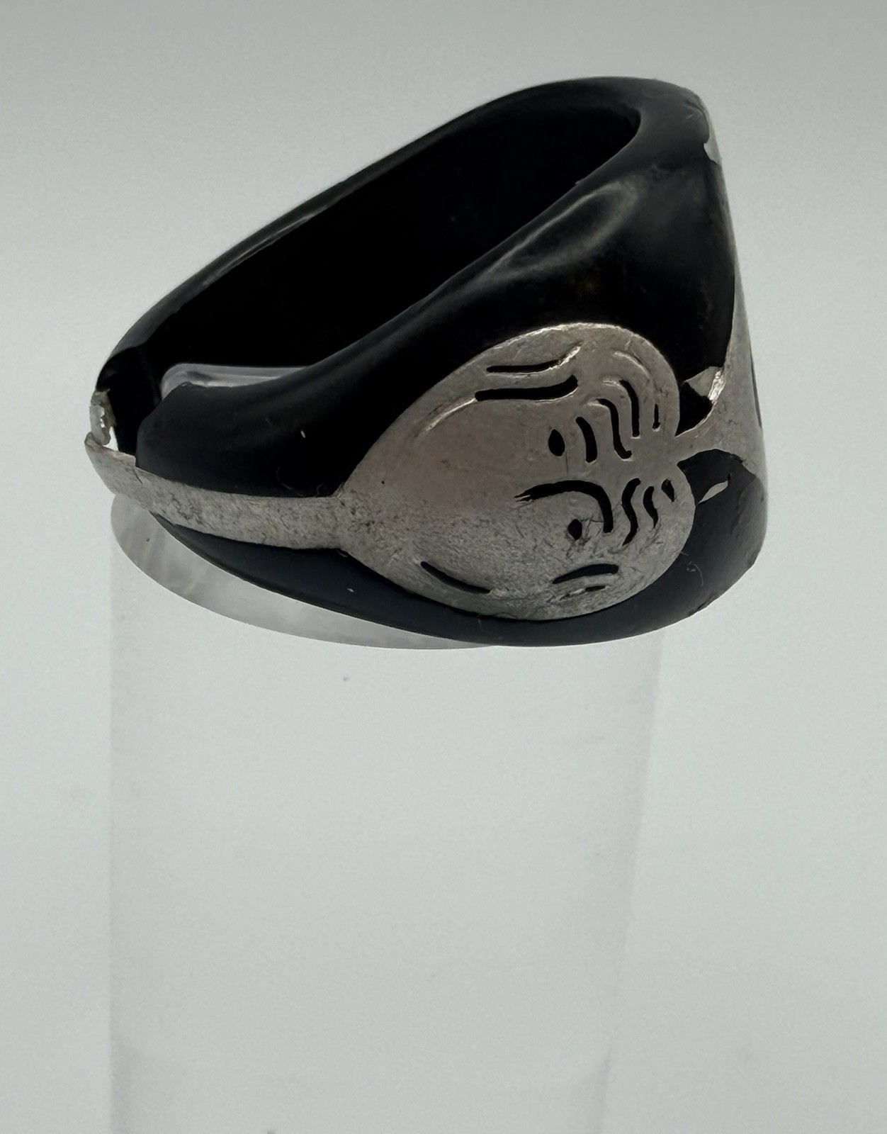 KILL THE JINX LUCKY SIGNET BAKELITE RING 1929 – HORSESHOE & NAVAJO GOOD LUCK T6