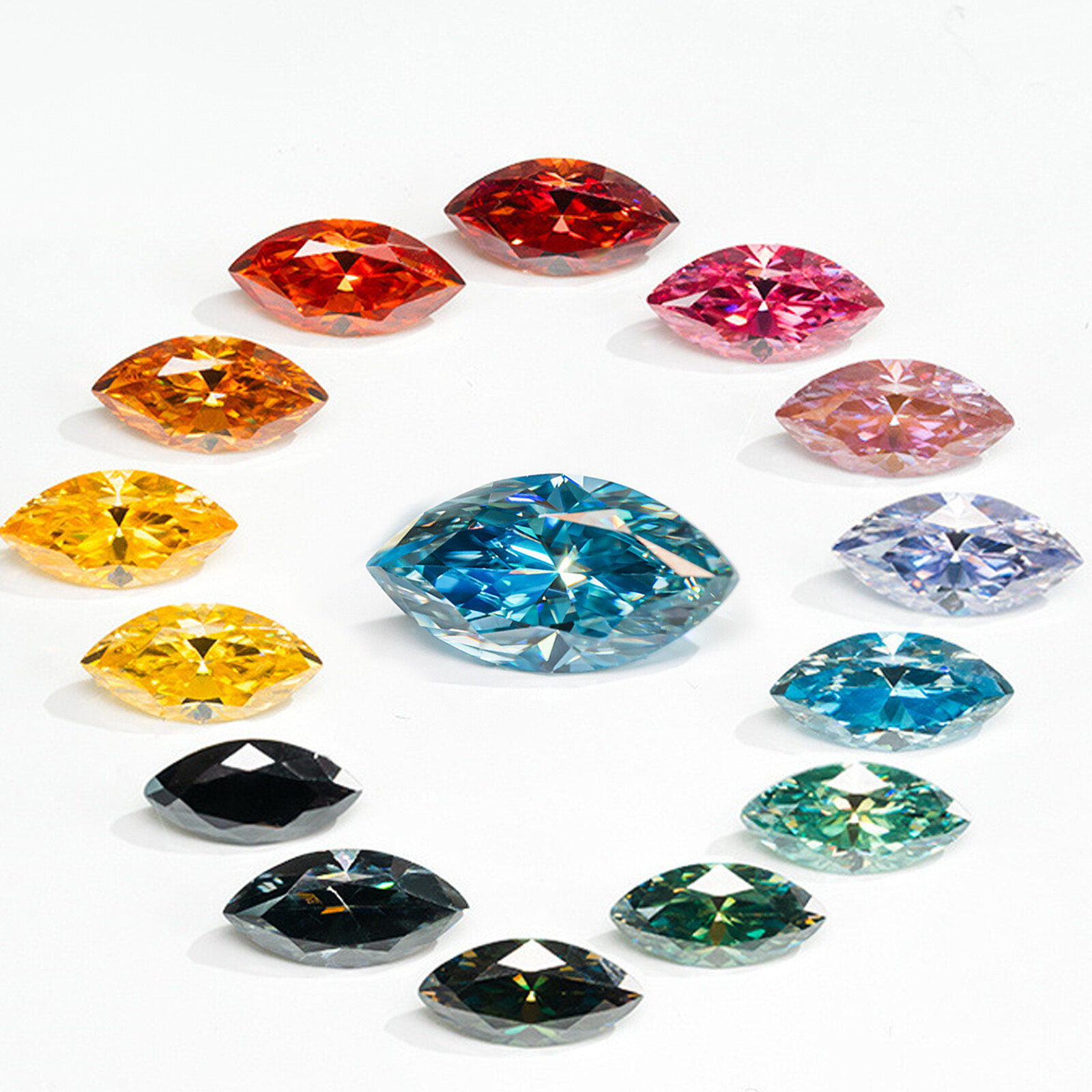 Moissanite Loose Stone Color Marquise Cut Lab Grown Diamond DIY Jewelry Gemstone