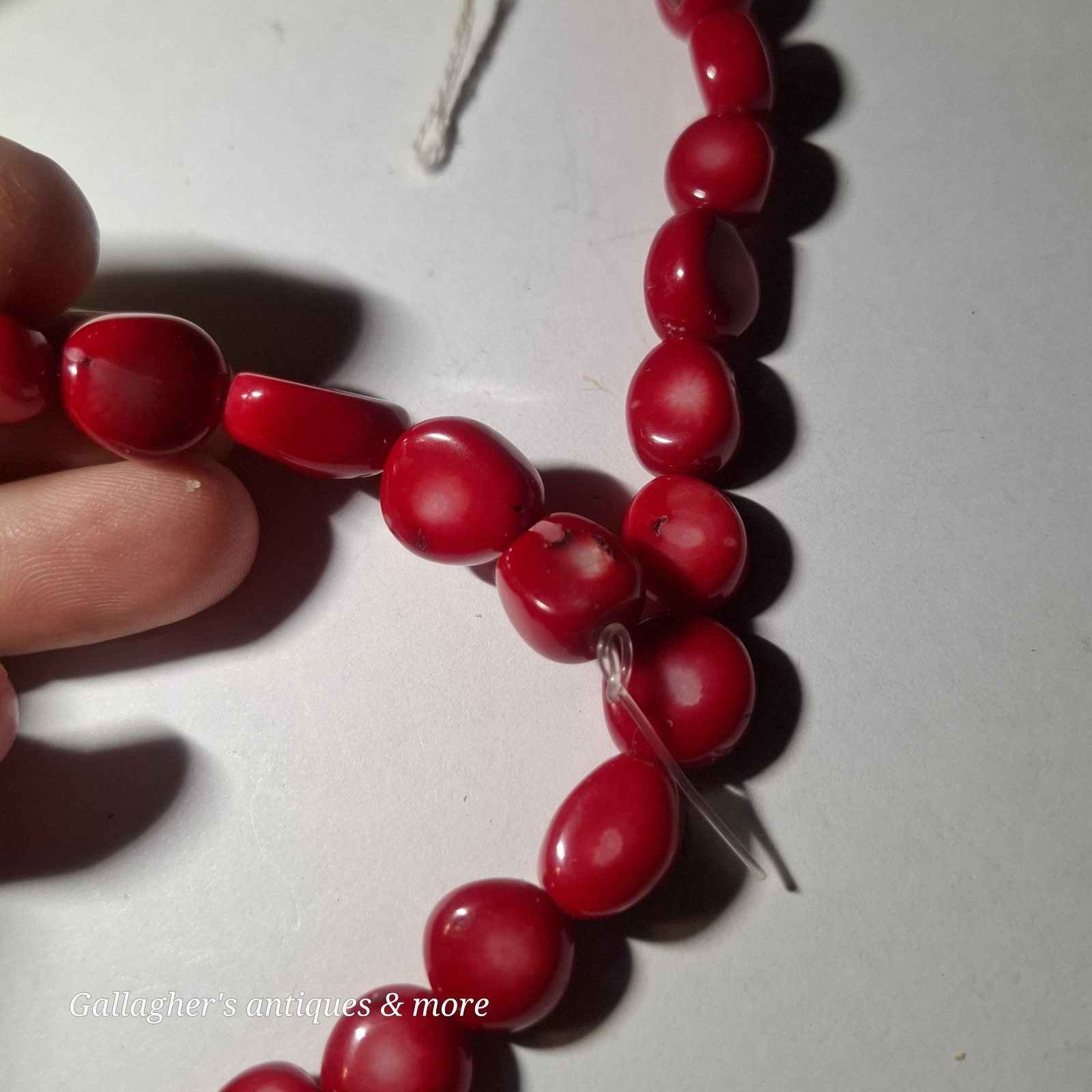 16 inch strand of Bamboo Coral Chuncks Cherry red Bamboo Coral beads Size varies