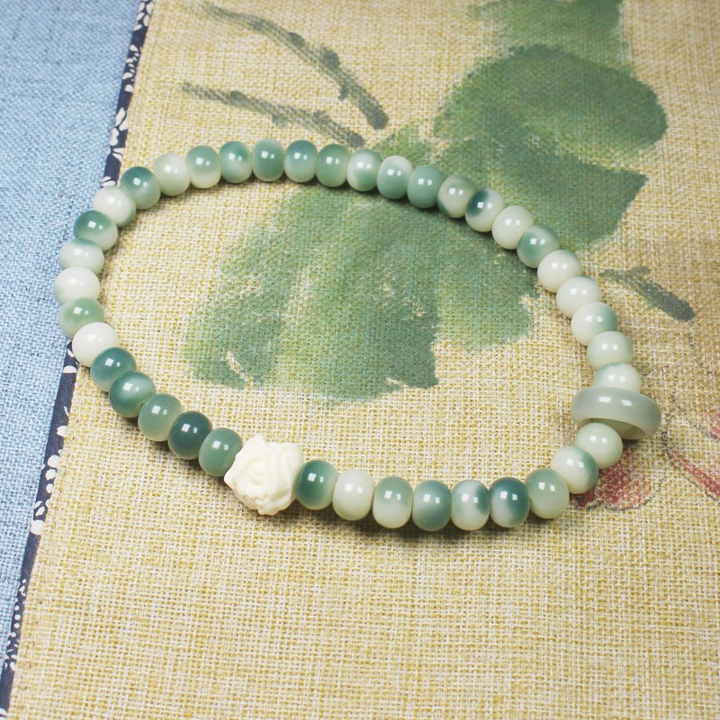 Meditation Bracelet, Amulet, and Prayer Beads Made from Old Bodhi Seed Roots