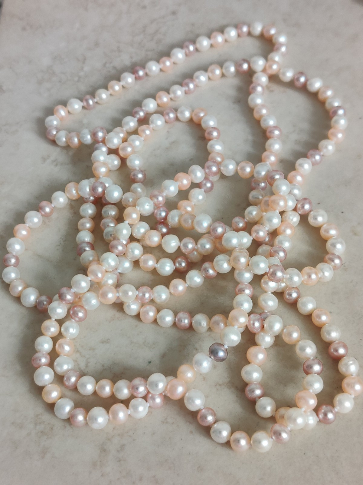 Genuine Freshwater Cultured Pearls Ultra Long Knotted Necklace 180 cm