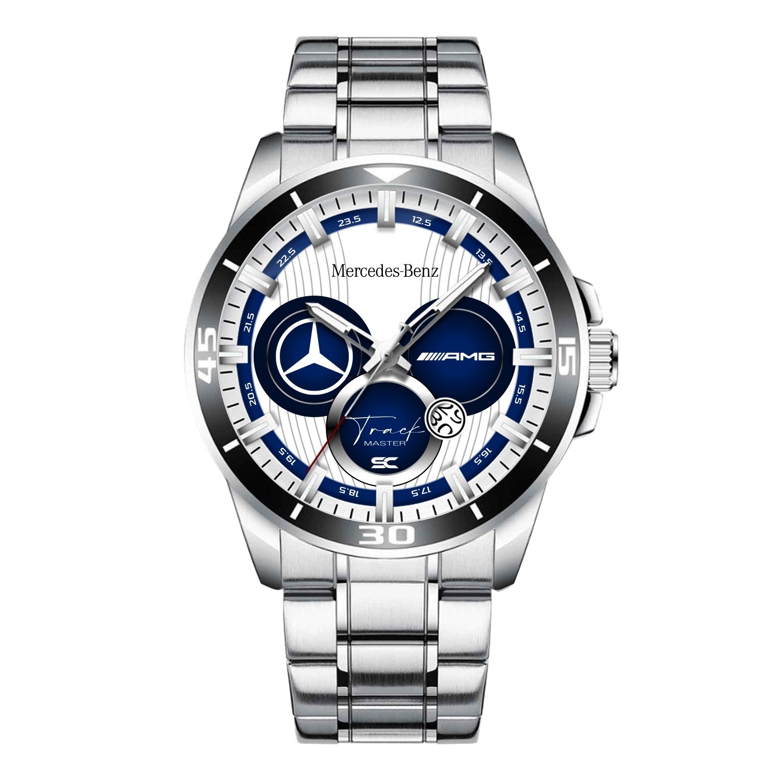Mercedes Benz Track Master AMG Sport Steel Wrist Watch for Lovers