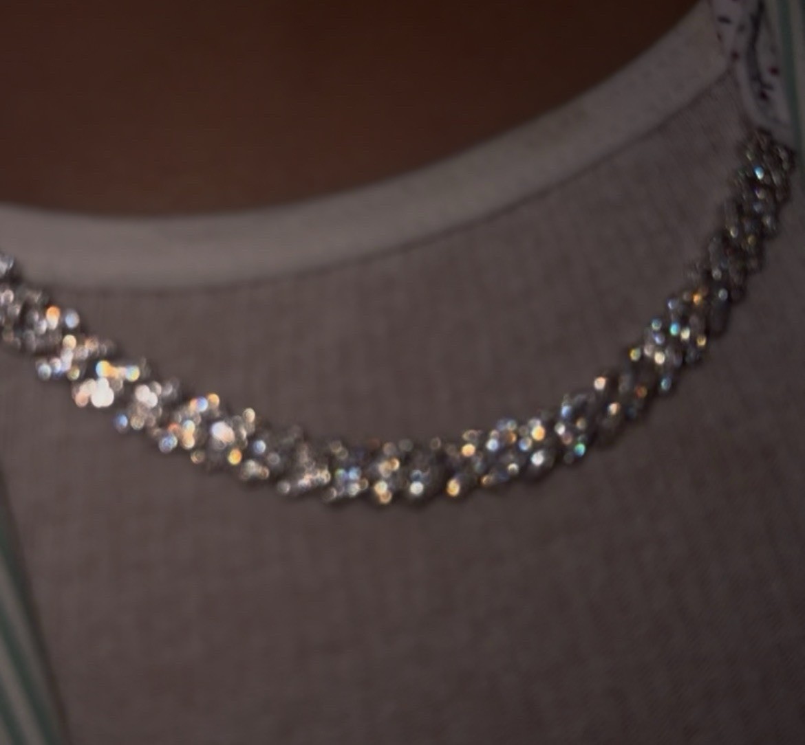 2-Row Cuban Link CZ Chain Necklace Silver Plated Brass 22in Box Clasp