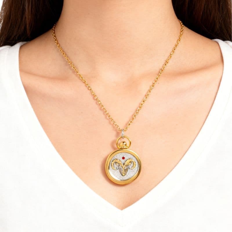 Zodiac Pendant Astrology Choker Horoscope Sign Necklace Constellation Charm Link