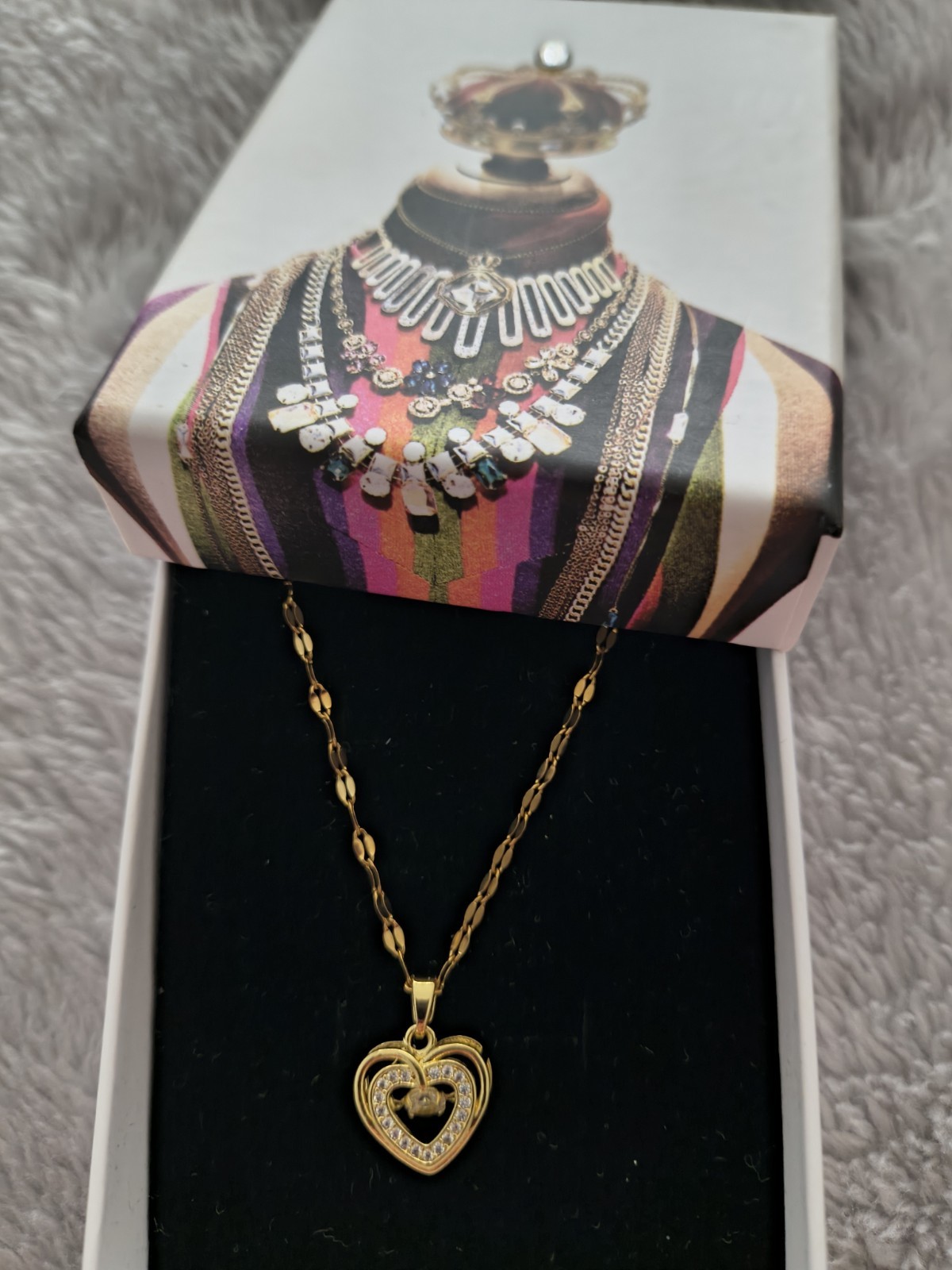 A 14K Gold Plated Over Stainless Steel 16″ Heart Pendant