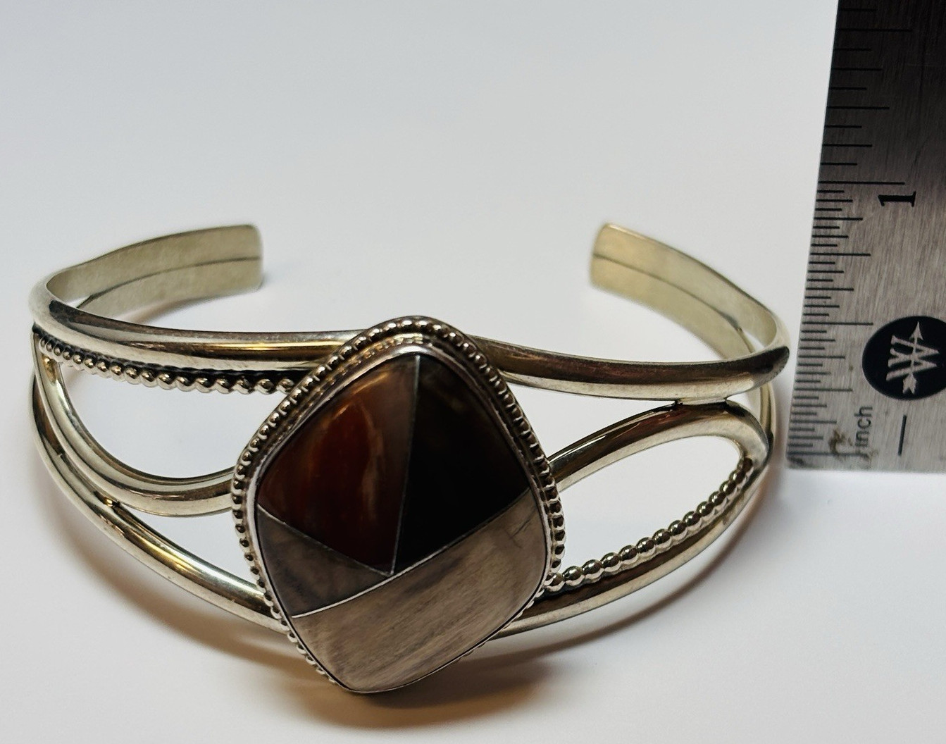 Jay King DTR Sterling Silver Agate Cuff Bracelet 6.75 in – .83